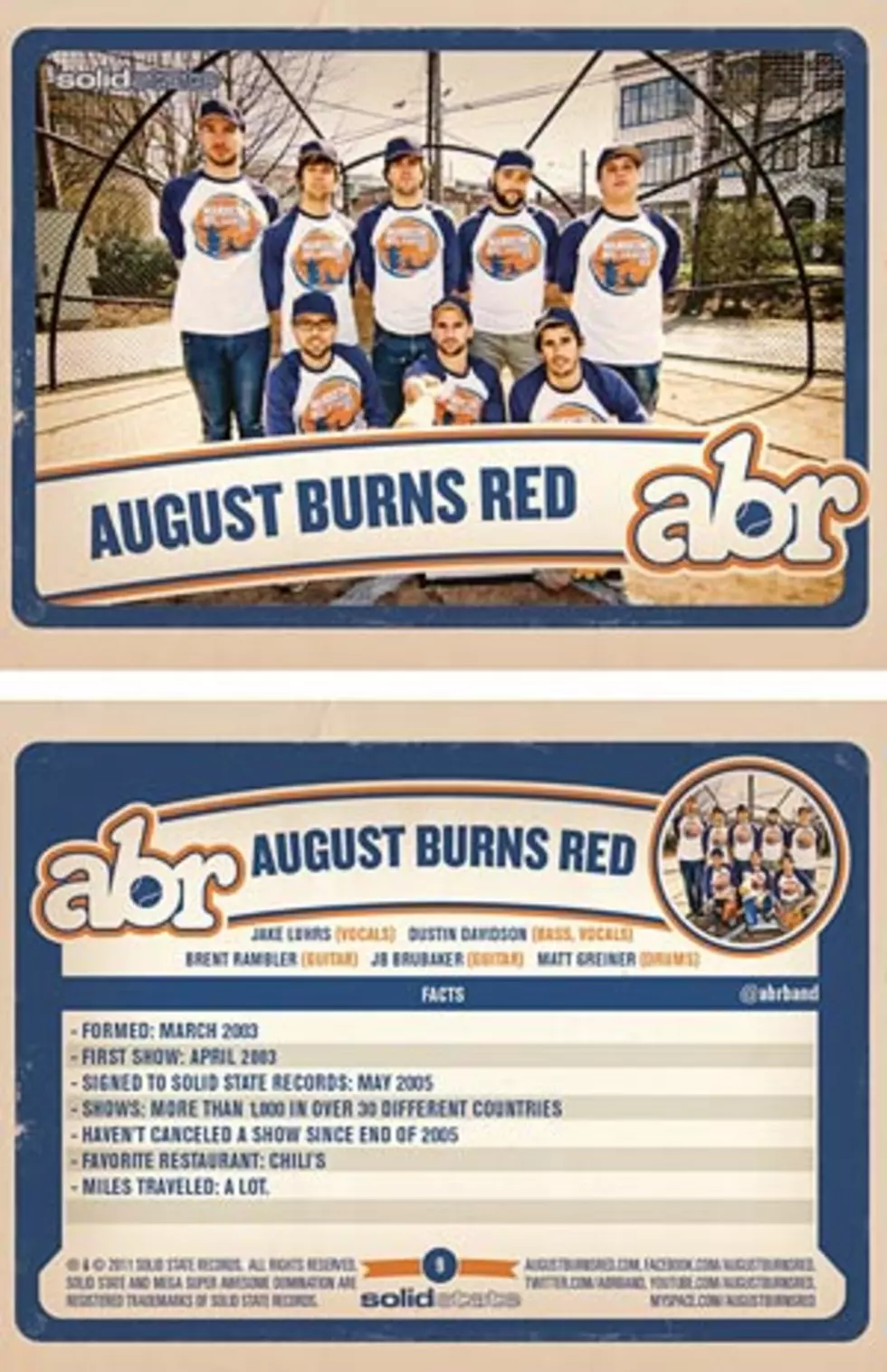 August Burns Red Offer Limited Edition Baseball Cards – Exclusive Premiere