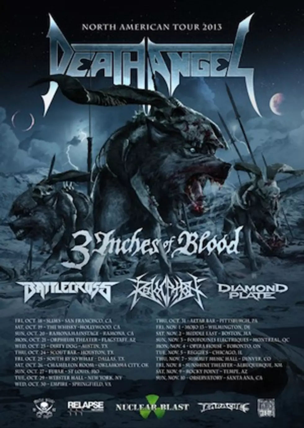 Death Angel, Battlecross + 3 Inches of Blood Unite for Fall 2013 Tour